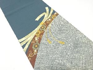 アンティーク　束ね熨斗に花唐草・疋田模様織り出し袋帯(材料)